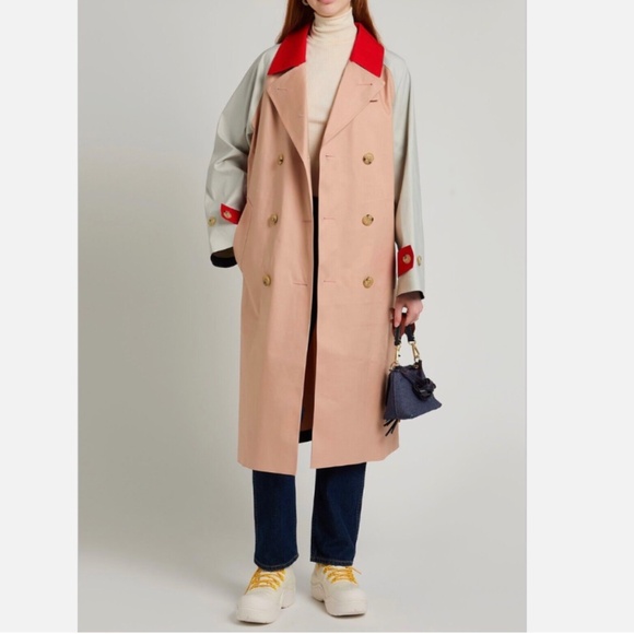 Mackintosh AVA MAPLE SUGAR BONDED COTTON TRENCH COAT UK6☆